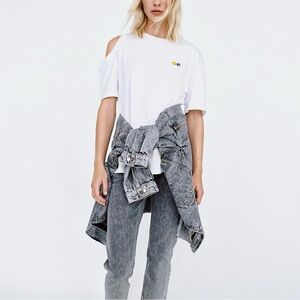 ZARA Smiley Cutout T-shirt